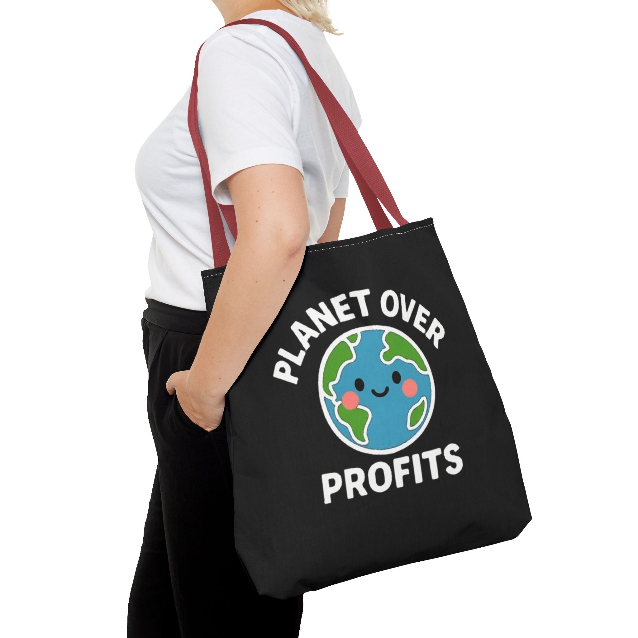 Planet Over Profits Design - Activist Tote Bag (Black) | Civic Goods