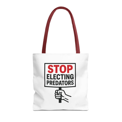 Stop Electing Predators – Activist Tote Bag - White