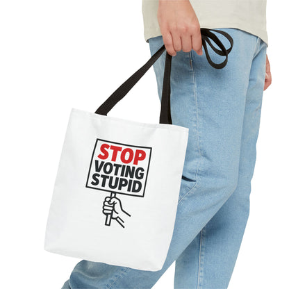 Stop Voting Stupid – Activist Tote Bag - White