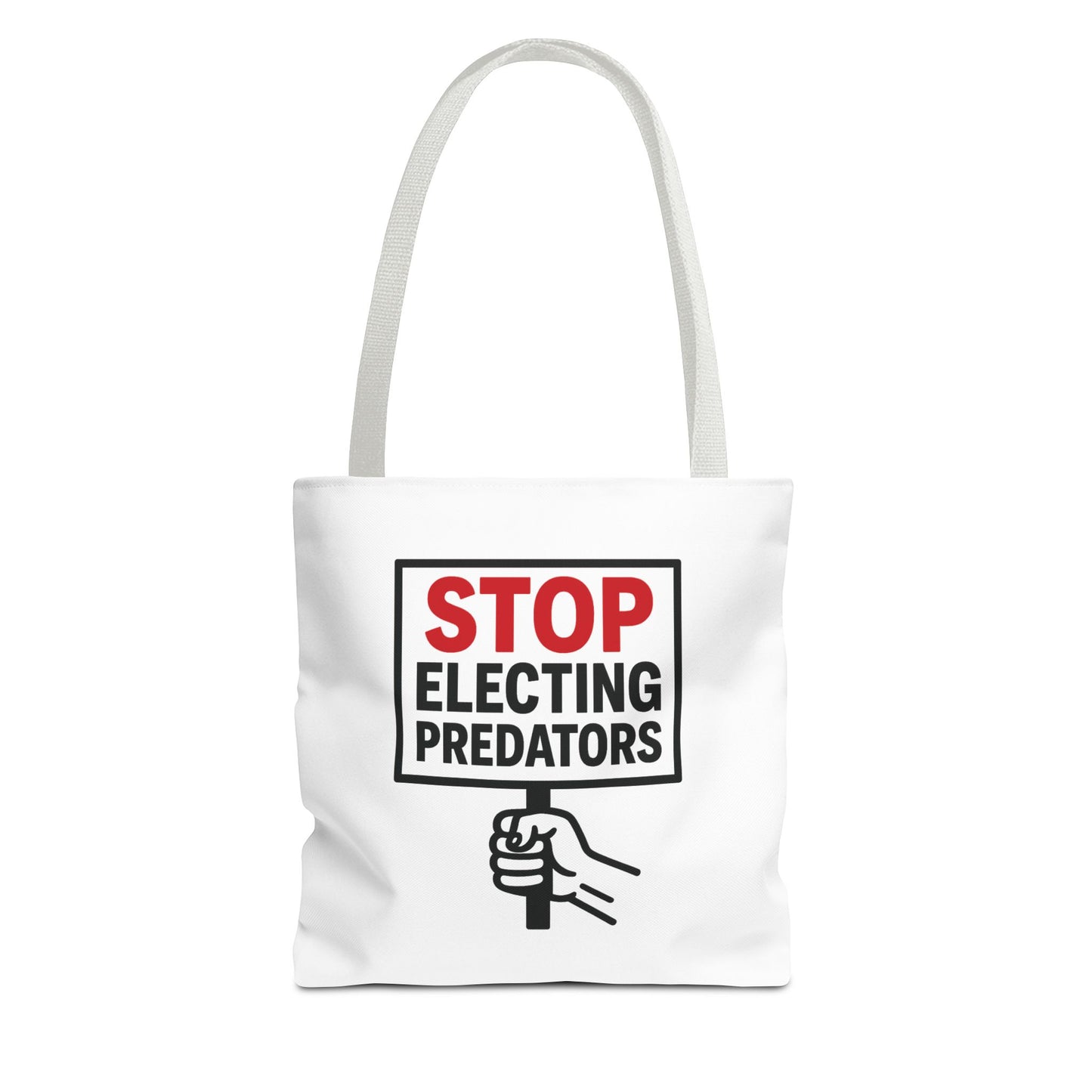 Stop Electing Predators – Activist Tote Bag - White