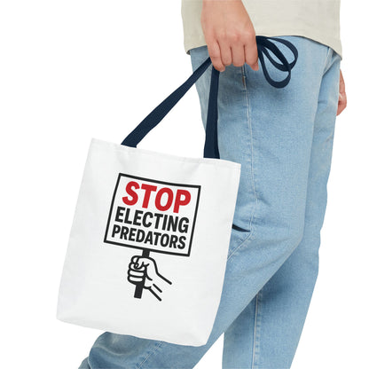 Stop Electing Predators – Activist Tote Bag - White