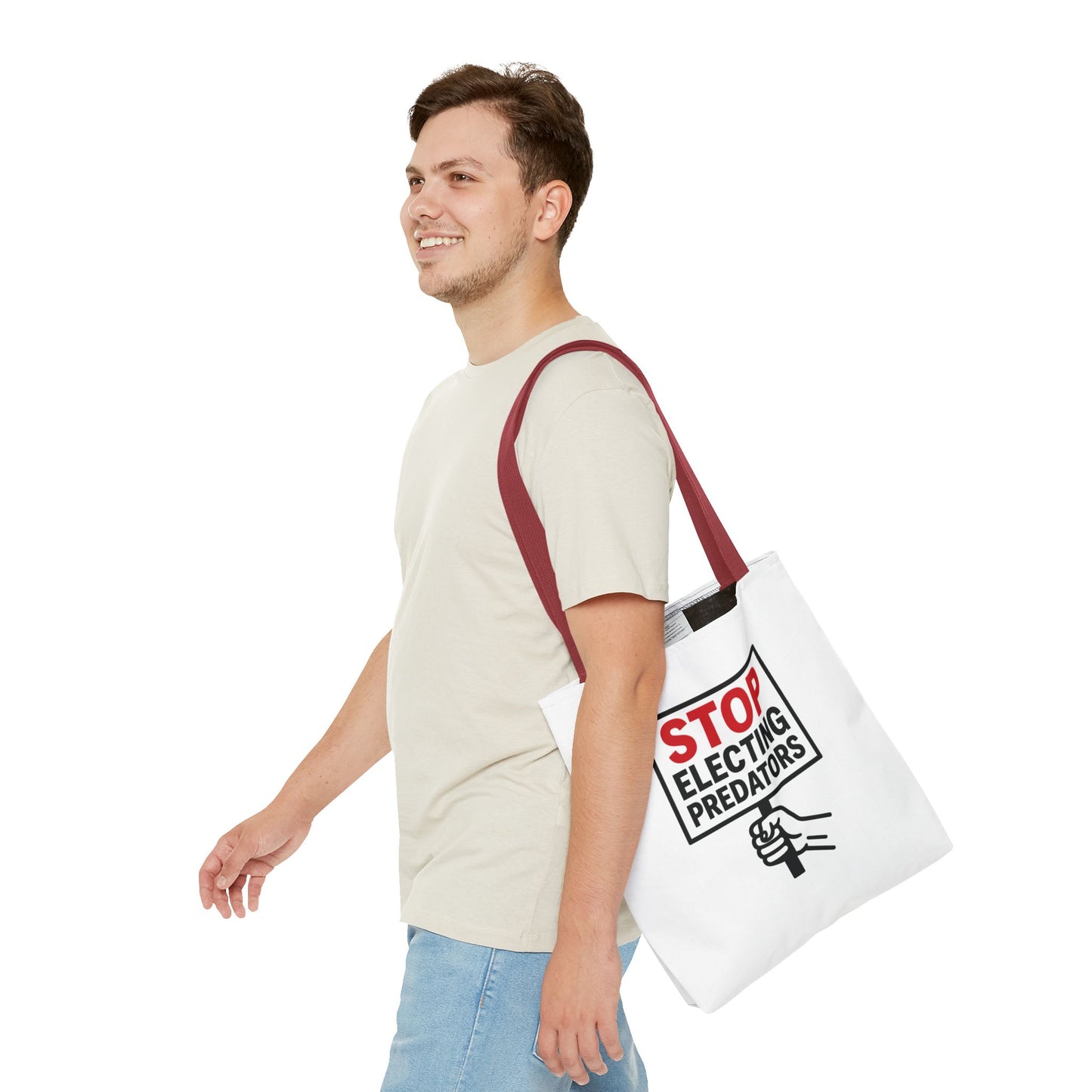 Stop Electing Predators – Activist Tote Bag - White