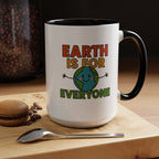 Earth is for Everyone — 15oz — Black - accent — angled lifestyle