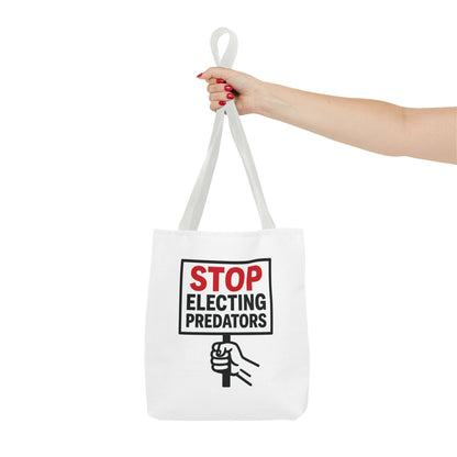 Stop Electing Predators – Activist Tote Bag - White