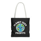 Planet Over Profits Design - Activist Tote Bag (Black) | Civic Goods