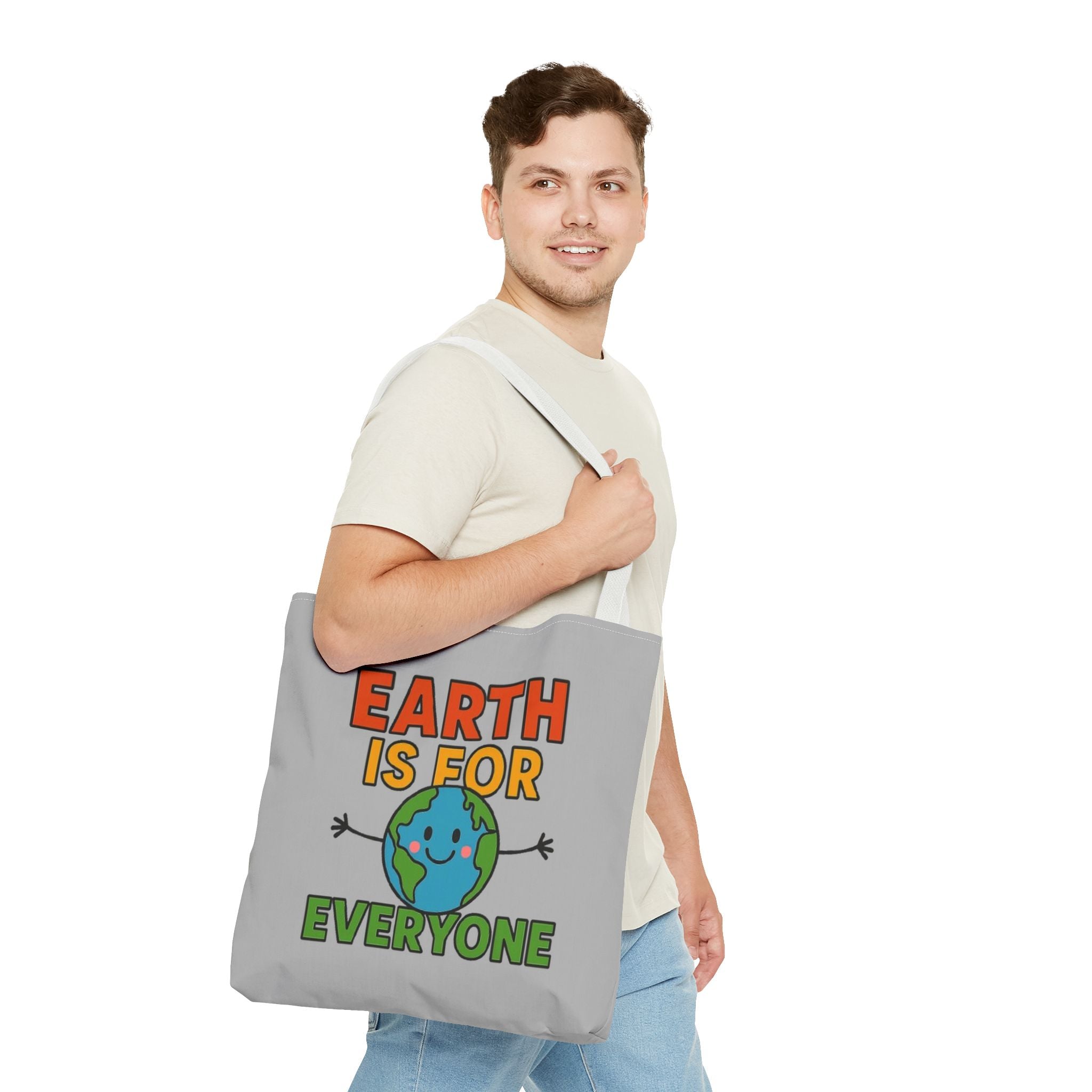Earth Is For Everyone - Activist Tote Bag (Grey) | Civic Goods