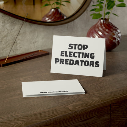 Stop Electing Predators Activism Card – Single or Set - Black and White