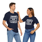 Unprecedented Again tee — Navy  - accent — angled Duo
