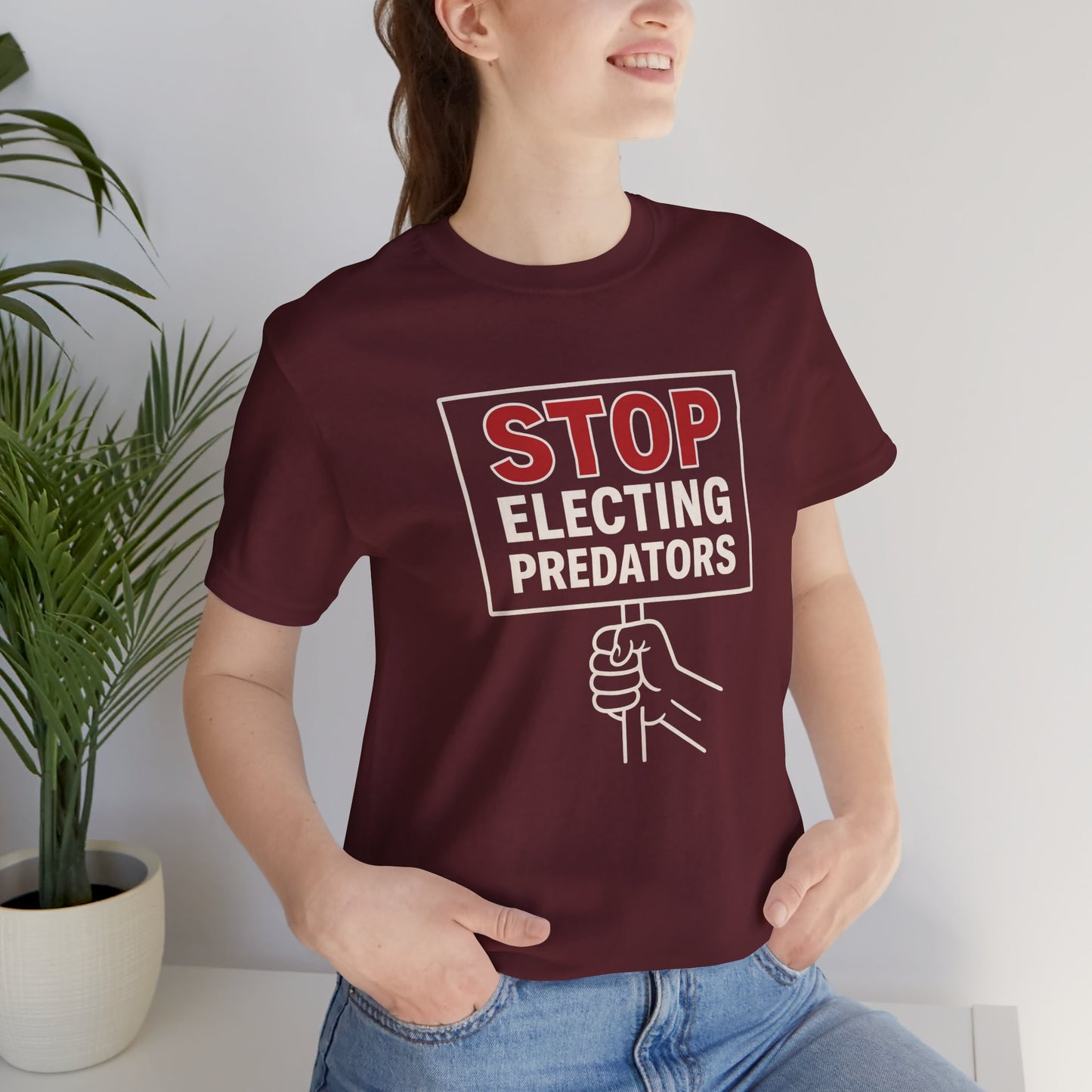 Stop Electing Predators – Unisex Protest Tee (Size XS-4XL)