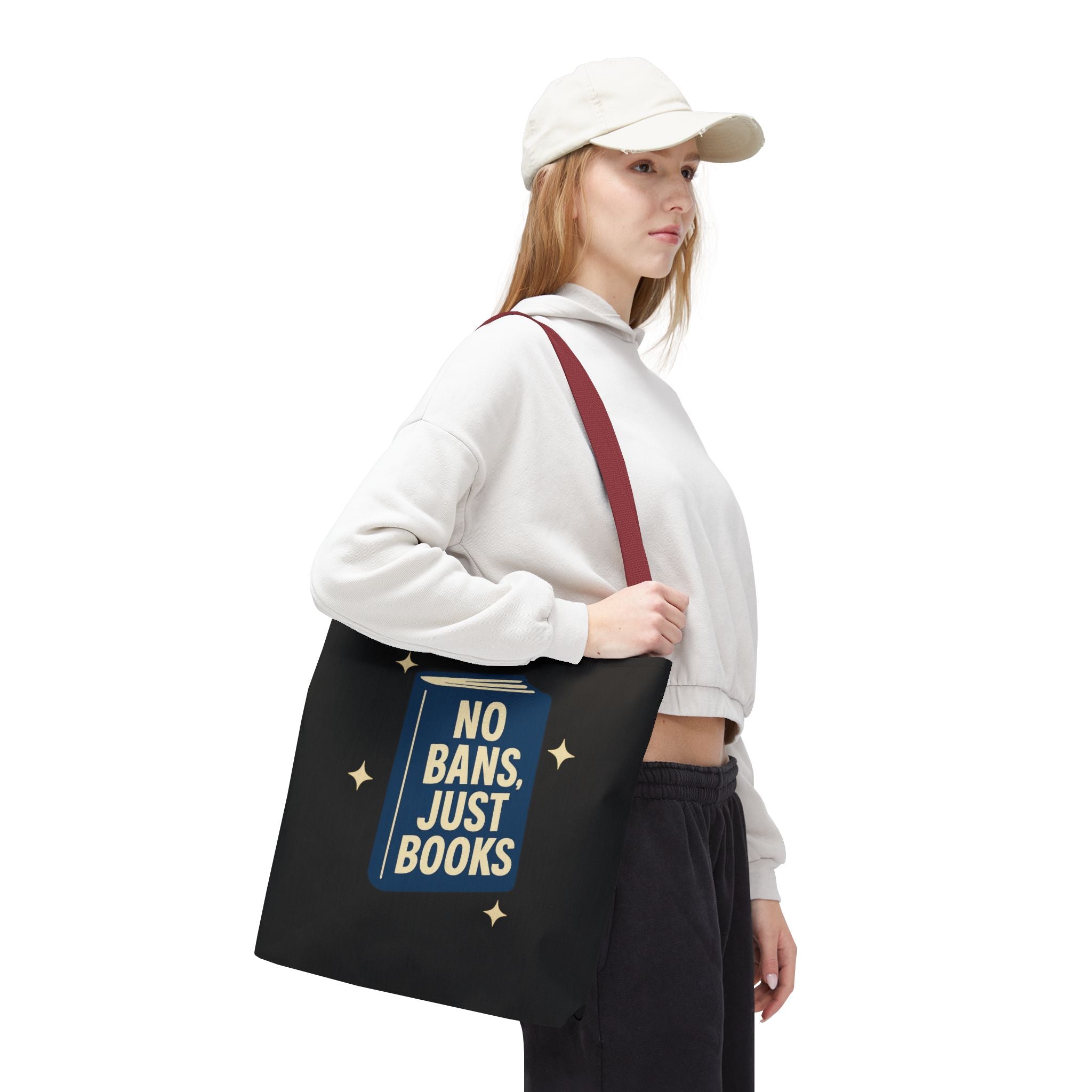No Bans, Just Books - Activist Tote Bag (Black) | Civic Goods