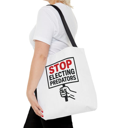 Stop Electing Predators – Activist Tote Bag - White
