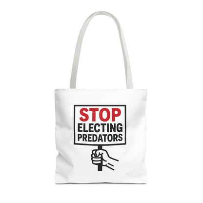 Stop Electing Predators – Activist Tote Bag - White