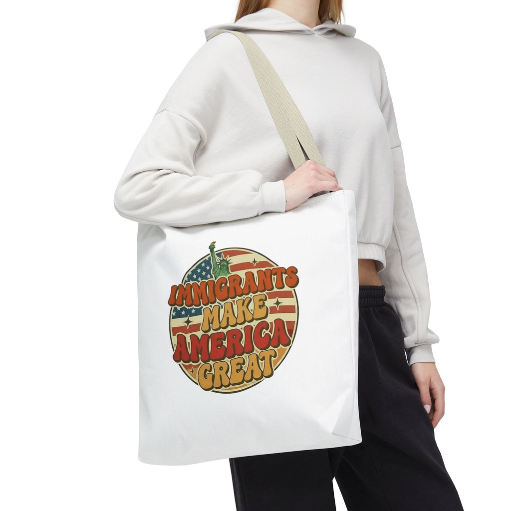 Immigrants Make America Great - Activist Tote Bag (White) | Civic Goods