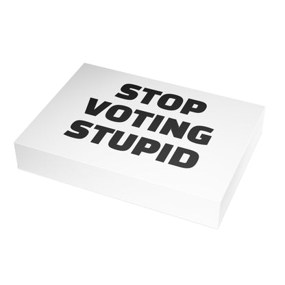 Stop Voting Stupid Activism Card – Single or Set - Black and White