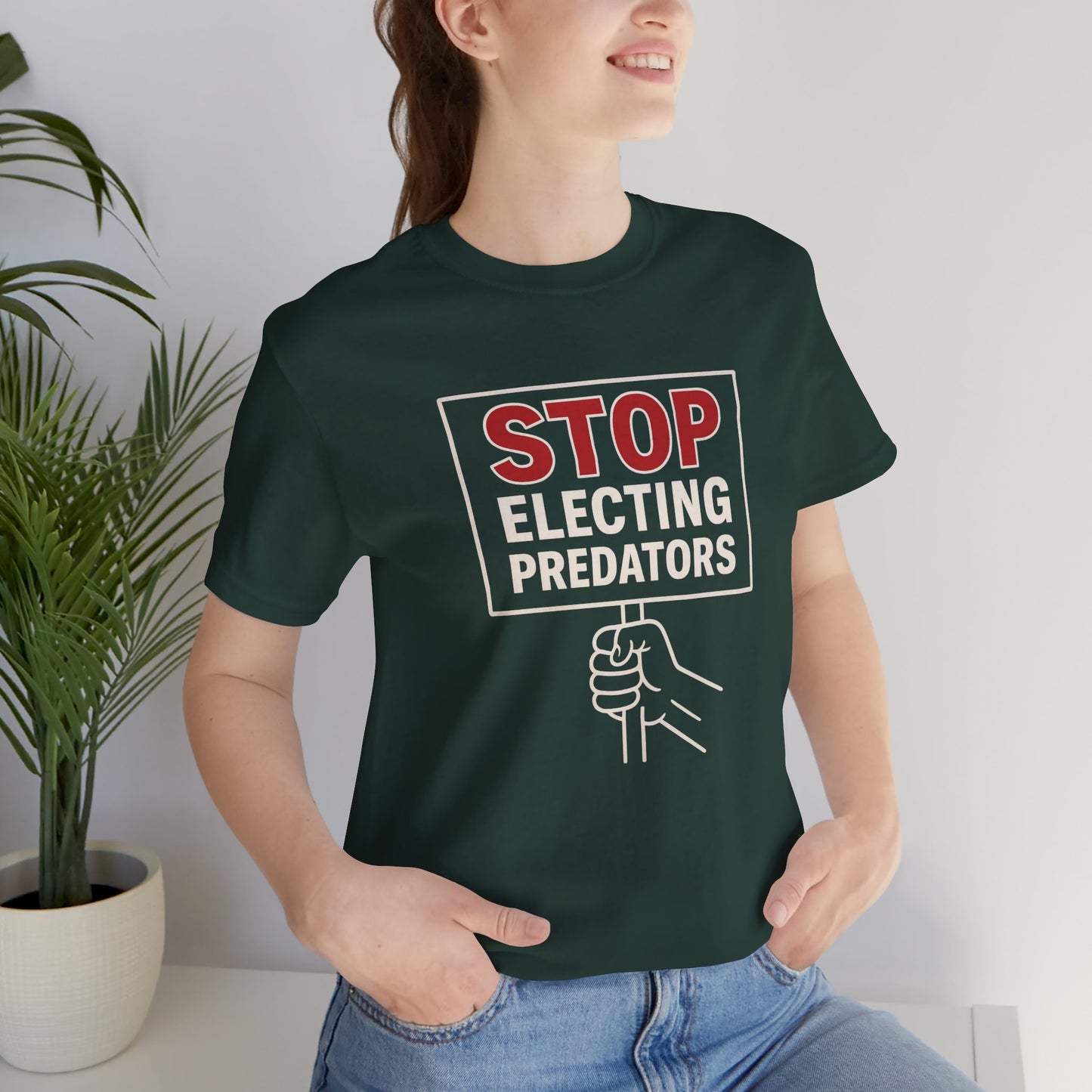 Stop Electing Predators – Unisex Protest Tee (Size XS-4XL)