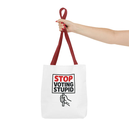 Stop Voting Stupid – Activist Tote Bag - White